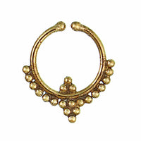 Load image into Gallery viewer, Septum Fake Piercing Nasenringe Punkte Spitzen Messing goldfarben nickelfrei antik Ohrring - chic-net.de
