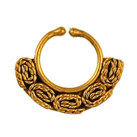 Load image into Gallery viewer, Septum Fake Piercing Nasenringe Seilspiralen Messing golden nickelfrei antik - chic-net.de
