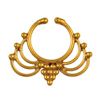 Load image into Gallery viewer, Septum Fake Piercing Nasenringe Traube Bögen Messing golden nickelfrei antik - chic-net.de
