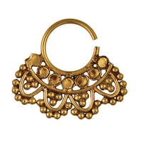 Cargar imagen en el visor de la galería, Septum Nasenringe Piercing Kreise Bögen breit Messing 1 mm golden antik Ohrring exotisch - chic-net.de
