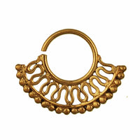 Load image into Gallery viewer, Septum Nasenringe Piercing Windungen Punkte Messing 1 mm golden antik Ohrring exotisch - chic-net.de
