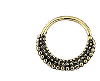 Load image into Gallery viewer, Septum Piercing Messing 1.2mm Punkte Sichel - chic-net.de
