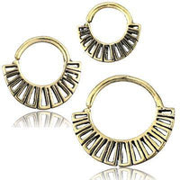 Load image into Gallery viewer, Septum Piercing Messing 1.2mm Segmente Ohrringe - chic-net.de
