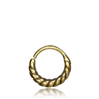Load image into Gallery viewer, Septum Piercing Nasenring Messing Hippie 1 mm goldfarben antik Ohrring - chic-net.de
