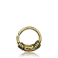 Load image into Gallery viewer, Septum Piercing Nasenring Messing Hippie 1 mm goldfarben antik Ohrring - chic-net.de
