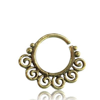 Load image into Gallery viewer, Septum Piercing Nasenring Messing kleine Spiralen 1 mm goldfarben antik Ohrring - chic-net.de
