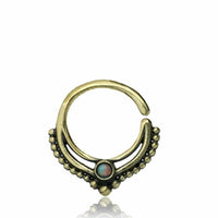 Load image into Gallery viewer, Septum Piercing Nasenring Messing Silber Spitze 1mm - chic-net.de
