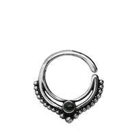 Load image into Gallery viewer, Septum Piercing Nasenring Messing Silber Spitze 1mm - chic-net.de

