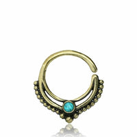 Load image into Gallery viewer, Septum Piercing Nasenring Messing Silber Spitze 1mm - chic-net.de
