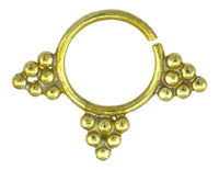 Load image into Gallery viewer, Septum Piercing Nasenringe drei Spitzen Messing Tribal goldfarben nickelfrei antik exotisch Ohrring - chic-net.de
