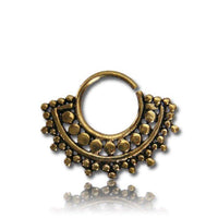 Load image into Gallery viewer, Septum Piercing Nasenringe Kreise Band Messing 1,6 mm goldfarben antik Ohrring - chic-net.de
