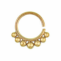 Load image into Gallery viewer, Septum Piercing Nasenringe Kugeln Messing Tribal goldfarben nickelfrei antik exotisch Ohrring - chic-net.de

