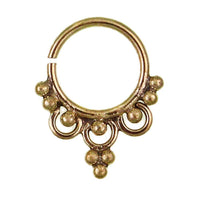 Load image into Gallery viewer, Septum Piercing Nasenringe Kugeln Ringe Messing 1 mm golden antik Ohrring exotisch - chic-net.de
