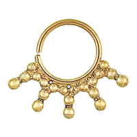 Load image into Gallery viewer, Septum Piercing Nasenringe Punkte Linie Messing Tribal goldfarben nickelfrei antik exotisch Ohrring - chic-net.de
