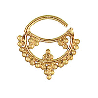 Load image into Gallery viewer, Septum Piercing Nasenringe Punkte Sichel Spitzen Messing Tribal goldfarben nickelfrei antik Ohrring - chic-net.de
