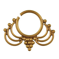 Cargar imagen en el visor de la galería, Septum Piercing Nasenringe Traube Bögen Messing 1 mm golden antik Ohrring exotisch - chic-net.de

