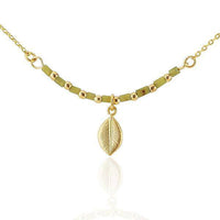 Load image into Gallery viewer, Set Kette Armband 18 karat vergoldet Perlen länglich Blatt grün nickelfrei Charm Anhänger - chic-net.de
