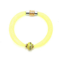 Load image into Gallery viewer, Set Kette Armband Stein Perle Nylon Schlauch Magnetverschluss zweilagig nickelfrei bunt neon - chic-net.de
