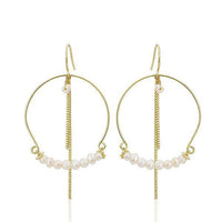 Load image into Gallery viewer, Set Kette Ohrringe 18 karat vergoldet Ketten Perlen Bogen nickelfrei weiß Reihe - chic-net.de

