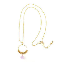 Load image into Gallery viewer, Set Kette Ohrringe 18 karat vergoldet lila Stein Ringe Blumen nickelfrei facettiert gold - chic-net.de
