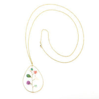 Load image into Gallery viewer, Set Kette Ohrringe 18 karat vergoldet Tropfen Vogel Rose nickelfrei Steine Perlmutt grün lila rosa - chic-net.de
