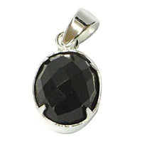 Load image into Gallery viewer, Set Onyxohrringe und Onyxanhänger 925er Sterling Silber Onyxschmuck eingefasst rund geschliffen - chic-net.de
