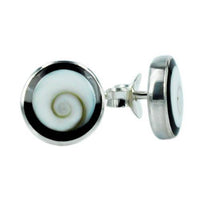 Load image into Gallery viewer, Shiva Auge schwarz rund 10mm Ohrstecker 925 Silber - chic-net.de
