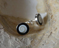 Load image into Gallery viewer, Shiva Auge schwarz rund 10mm Ohrstecker 925 Silber - chic-net.de
