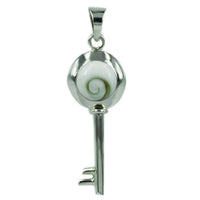 Cargar imagen en el visor de la galería, Shivaauge Anhänger 3 cm schlüsselförmig ca. 1,1 cm Ø 925er Sterlingsilber Silberanhänger - chic-net.de
