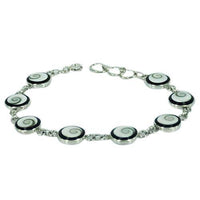 Cargar imagen en el visor de la galería, Shivaauge Armband Shiva Auge Raisin schwarz Rand rund 925er Sterling Silber Damen Schmuck - chic-net.de
