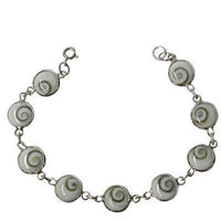Load image into Gallery viewer, Shivaauge Armband Shiva Auge Silberrücken 10 mm rund 925er Sterling Silber Schmuck Silberarmband - chic-net.de
