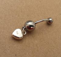 Cargar imagen en el visor de la galería, Shivaauge Bananen Piercing Kugel Herz Anhänger 925er Sterling Silber Shivaauge Bauchnabel - chic-net.de
