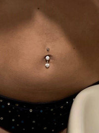 Cargar imagen en el visor de la galería, Shivaauge Bananen Piercing Kugel Herz Anhänger 925er Sterling Silber Shivaauge Bauchnabel - chic-net.de
