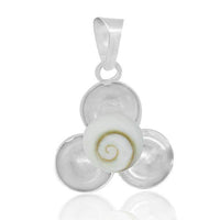 Load image into Gallery viewer, Shivaauge Blume Schalen 16 mm Anhänger rund 925er Sterling Silber Silberanhänger Shiva Auge - chic-net.de

