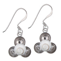 Cargar imagen en el visor de la galería, Shivaauge Blume Schalen 16 mm Ohrringe rund 925er Sterling Silber Silberohrringe Shiva Auge - chic-net.de
