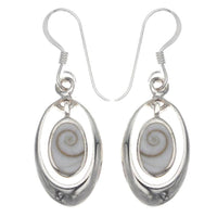 Cargar imagen en el visor de la galería, Shivaauge Ellipsen Silberohrringe Ohrringe Ohrhänger 925er Sterling Silber Damen Schmuck Shiva Auge - chic-net.de
