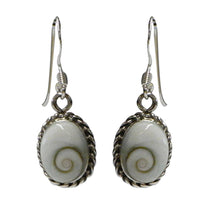 Load image into Gallery viewer, Shivaauge Flecht Rand Silberohrringe Ohrringe Ohrhänger 925er Silber oval Schmuck Shiva Auge - chic-net.de
