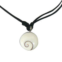 Cargar imagen en el visor de la galería, Shivaauge Kette 15 mm rund gewachste Baumwolle Shiva-Auge verstellbar Shivakette - chic-net.de
