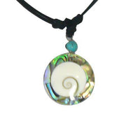 Cargar imagen en el visor de la galería, Shivaauge Kette rund Poa Muschel Umrandung Baumwolle gewachst Shiva Auge Anhänger verstellbar - chic-net.de
