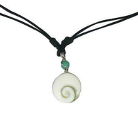 Cargar imagen en el visor de la galería, Shivaauge Kette Türkisstein 1,6cm Ø gewachst Baumwolle rund Shiva-Auge verstellbar - chic-net.de
