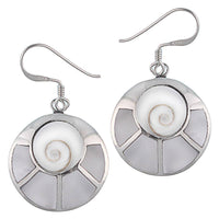 Cargar imagen en el visor de la galería, Shivaauge Kreis Perlmutt Segmente Ohrringe 925er Silber Silberohrringe Shiva Auge - chic-net.de
