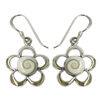 Load image into Gallery viewer, Shivaauge Ohrringe Blume ca. 1,8 cm Durchmesser Shiva Auge eye 925er Sterling Silber Ohrhänger - chic-net.de

