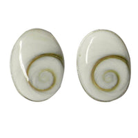 Cargar imagen en el visor de la galería, Shivaauge oval, ca. 9x12mm Ohrstecker 925 Silber-Ohrstecker mit Shiva-Auge eye, Ohrringe - chic-net.de
