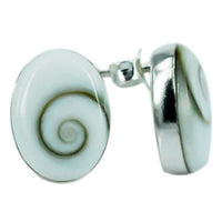 Load image into Gallery viewer, Shivaauge oval gefasst Silberohrstecker Ohrstecker 925er Silber Shiva Auge Eye Damen Schmuck - chic-net.de
