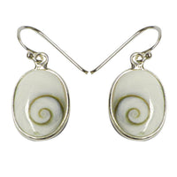 Load image into Gallery viewer, Shivaauge oval weiß Silberohrringe Ohrringe Ohrhänger 925er Sterling Silber Damen Schmuck Shiva Auge - chic-net.de
