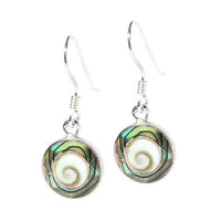 Cargar imagen en el visor de la galería, Shivaauge Paua Silberohrringe rund Rand Ohrringe 925er Sterling Silber Shiva Auge Eye Damen Schmuck - chic-net.de
