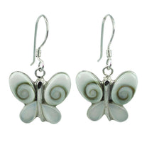 Cargar imagen en el visor de la galería, Shivaauge Perlmutt Silberohrringe Schmetterling Ohrringe 925er Silber Shiva Auge Eye Damen Schmuck - chic-net.de
