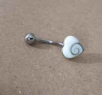 Load image into Gallery viewer, Shivaauge Piercing Herz Bananen-Piercing 925er Sterling Silber Shiva Auge Bauchnabel - chic-net.de
