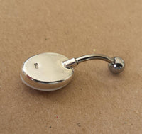 Cargar imagen en el visor de la galería, Shivaauge Piercing oval 10x14mm Bauchnabel Bananen-Piercing aus 925er Sterlingsilber - chic-net.de
