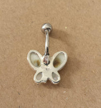 Cargar imagen en el visor de la galería, Shivaauge Piercing Schmetterling Perlmutt Bananen-Piercing 925er Sterling Silber Muschel Shiva Auge - chic-net.de
